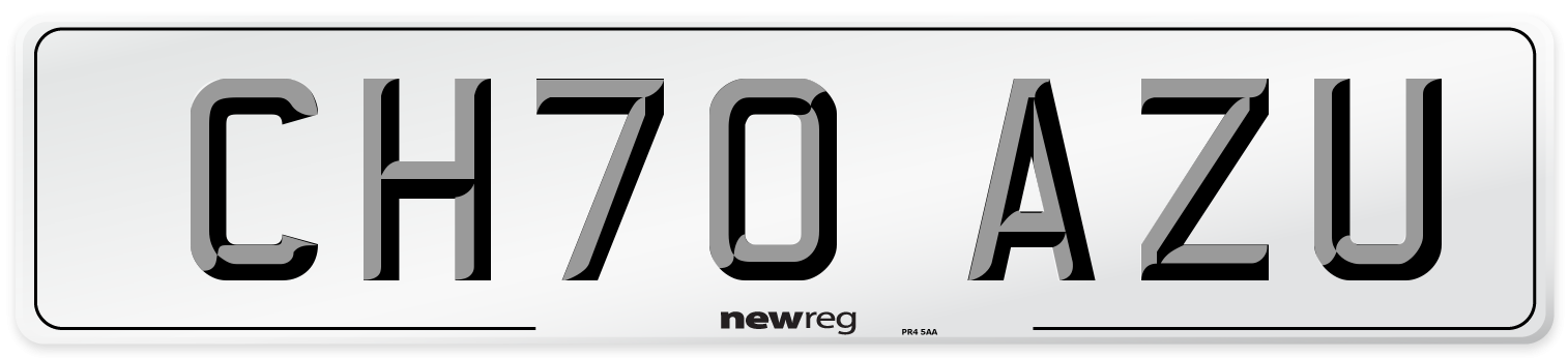 CH70 AZU Number Plate from New Reg